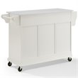 Pemberly Row Modern MDF Wood Granite Top Kitchen Cart in White