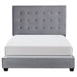 Pemberly Row Modern Microfiber Upholstered King Panel Bed in Shale