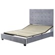 Pemberly Row Modern Microfiber Upholstered King Panel Bed in Shale