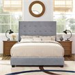 Pemberly Row Modern Microfiber Upholstered King Panel Bed in Shale