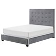 Pemberly Row Modern Microfiber Upholstered King Panel Bed in Shale
