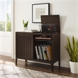 Pemberly Row Modern Wood Record Storage Media Console - Dark Brown