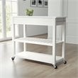 Pemberly Row Engineered Wood/Granite Top Kitchen Cart in White