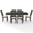 Pemberly Row Wood 7 Piece Butterfly Leaf Trestle Dining Set in Slate