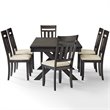Pemberly Row Wood 7 Piece Butterfly Leaf Trestle Dining Set in Slate