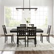 Pemberly Row Wood 7 Piece Butterfly Leaf Trestle Dining Set in Slate