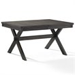 Pemberly Row Wood 7 Piece Butterfly Leaf Trestle Dining Set in Slate