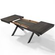 Pemberly Row Wood 7 Piece Butterfly Leaf Trestle Dining Set in Slate