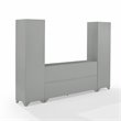 Pemberly Row 3PC Entertainment Center/Sideboard with Bookcases in Gray