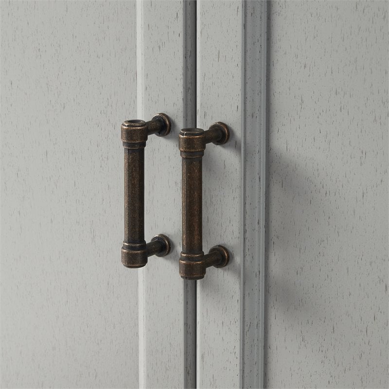 Pemberly Row 3PC Entertainment Center/Sideboard with Bookcases in Gray