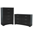 Pemberly Row 2-Piece Set with 5-Drawer Chest and 6-Drawer Double Dresser
