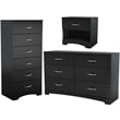 Pemberly Row 3-Piece Set with Nightstand Single Lingerie Chest & Double Dresser