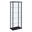 Pemberly Row Contemporary Wood 2 Piece 5 Shelf Glass Curio Cabinet Set in Black