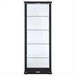 Pemberly Row Contemporary Wood 2 Piece 5 Shelf Glass Curio Cabinet Set in Black