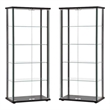 Pemberly Row Contemporary Wood 2 Piece 5 Shelf Glass Curio Cabinet Set in Black
