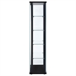 Pemberly Row Contemporary Wood 2 Piece 5 Shelf Glass Curio Cabinet Set in Black
