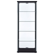 Pemberly Row Contemporary Wood 2 Piece 5 Shelf Glass Curio Cabinet Set in Black