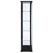 Pemberly Row Contemporary Wood 2 Piece 5 Shelf Glass Curio Cabinet Set in Black