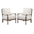 Pemberly Row 2 Piece Linen Fabric Spindle Chair Set with Wood Frame in Beige