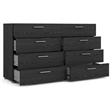 Pemberly Row 3 Piece Bedroom Set with Dresser and Nightstands in Black Woodgrain