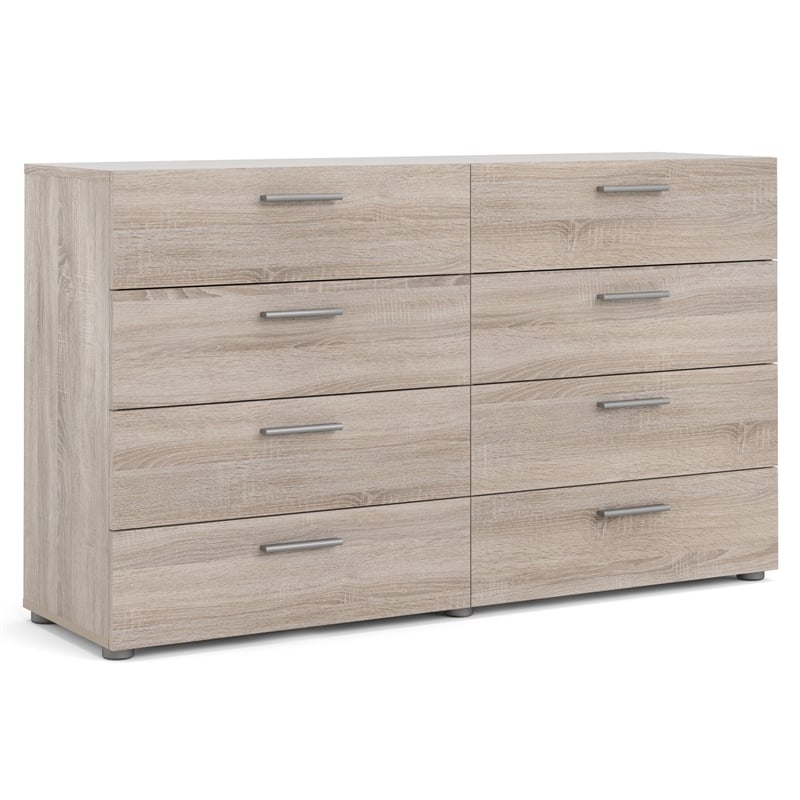 Pemberly Row 8 Drawer Dresser and 2 Drawer Nightstand 2 Pc Set in Truffle