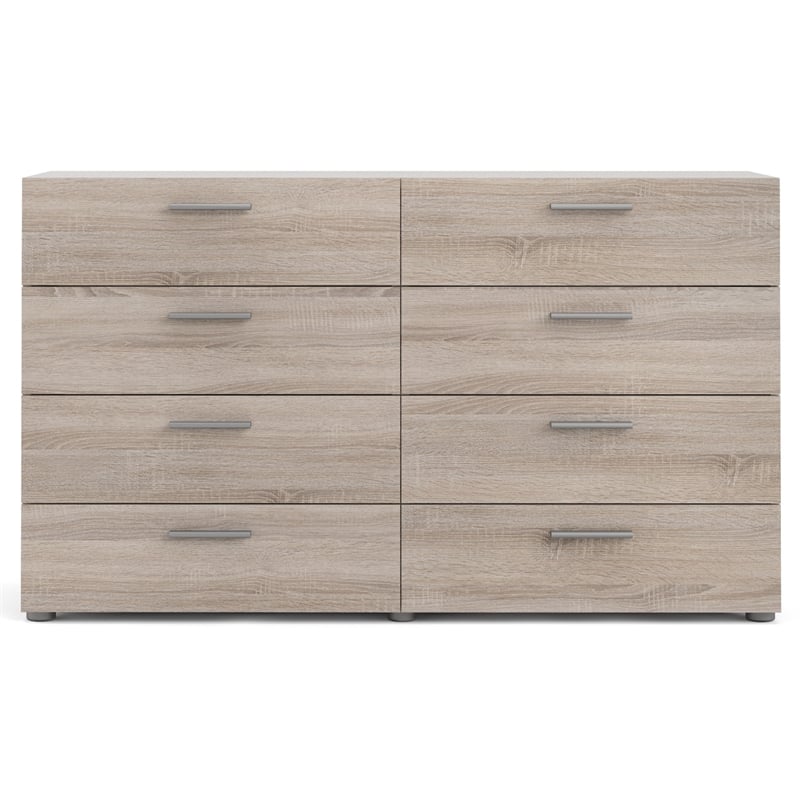Pemberly Row 8 Drawer Dresser and 2 Drawer Nightstand 2 Pc Set in Truffle