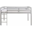 Pemberly Row Contemporary Solid Wood Low Loft Bed Frame Full in Gray