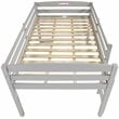 Pemberly Row Contemporary Solid Wood Low Loft Bed Frame Full in Gray