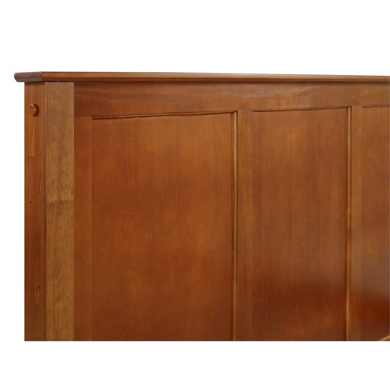 Pemberly Row Contemporary Solid Wood Full Panel Platform Bed in Cherry