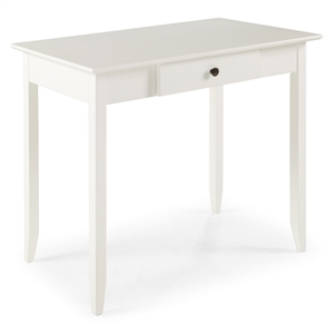 Pemberly Row Contemporary Writing Desk with One Drawer in White Finish