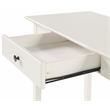 Pemberly Row Contemporary Writing Desk with One Drawer in White Finish