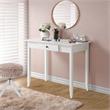 Pemberly Row Contemporary Vanity Table with One Drawer in White Finish