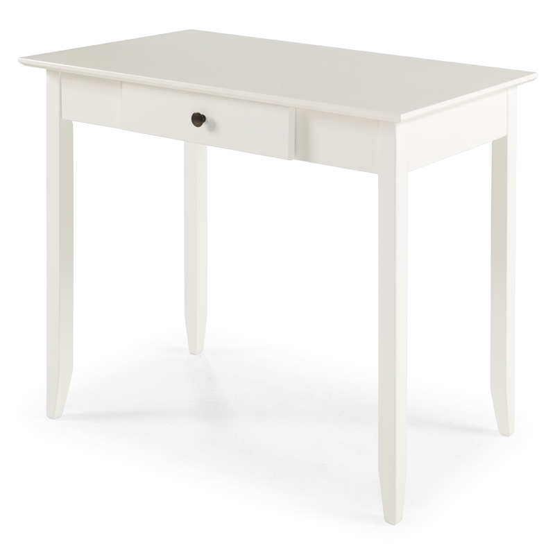 Pemberly Row Contemporary Vanity Table with One Drawer in White Finish