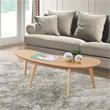 Pemberly Row Contemporary Mid Century Modern Coffee Table in Oak Finish