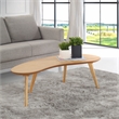 Pemberly Row Contemporary Mid Century Modern Coffee Table in Oak Finish