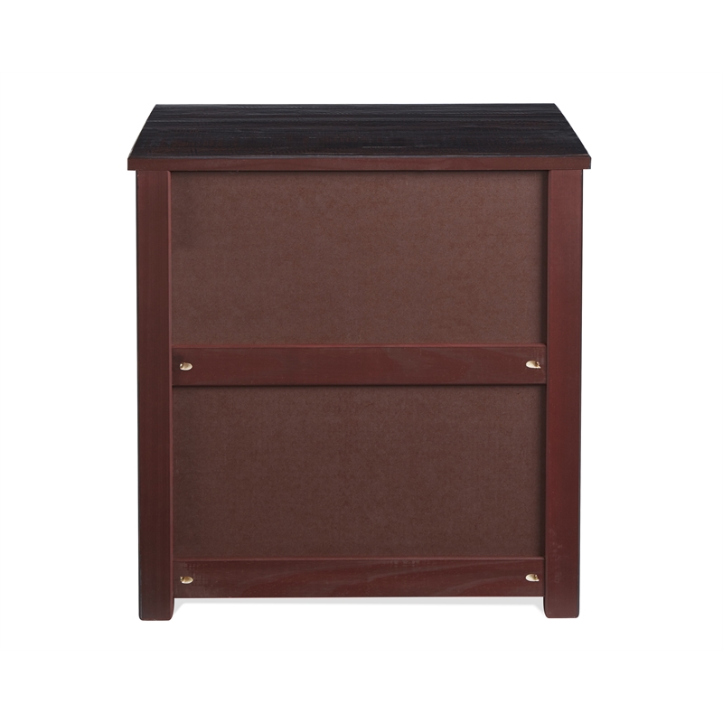 Pemberly Row Solid Wood 3-Drawer Nightstand in Antique Walnut
