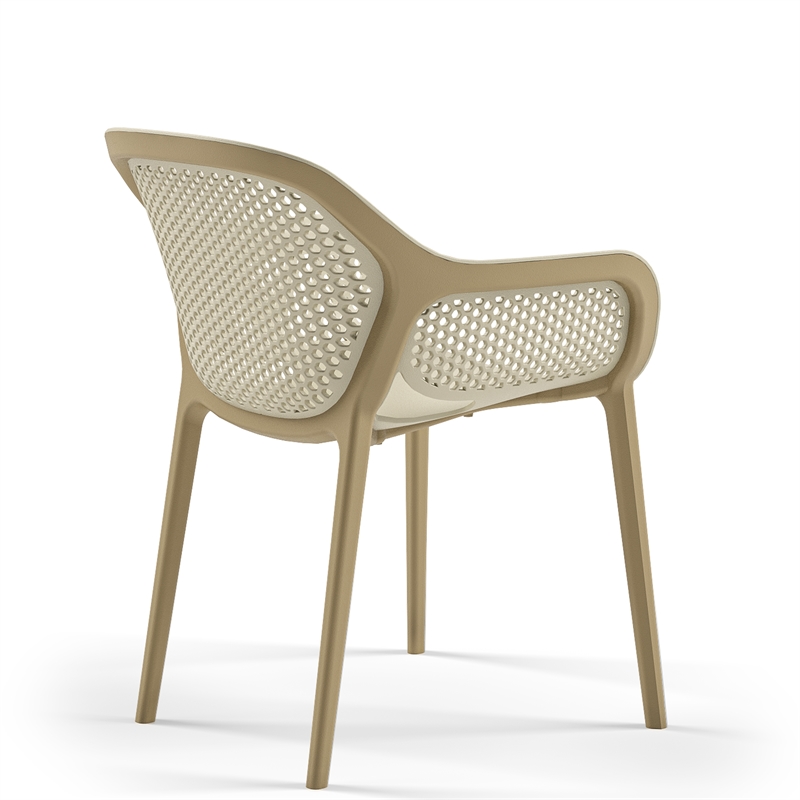 Pemberly Row Resin Patio Dining Chair in Coffee - (Set of 2)