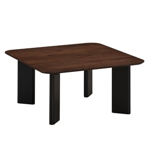 Pemberly Row Square Shape Modern Wood Coffee Table in Walnut