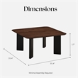 Pemberly Row Square Shape Modern Wood Coffee Table in Walnut