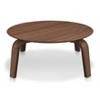Pemberly Row Round Shape Mid-Century Wood Coffee Table in Brown