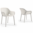 Pemberly Row Resin Patio Dining Chair in Cool Gray - (Set of 2)