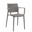 Pemberly Row Arm Resin Patio Dining Chair in Taupe - (Set of 2)