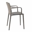 Pemberly Row Arm Resin Patio Dining Chair in Taupe - (Set of 2)