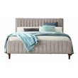 Pemberly Row Wood/Fabric Upholstered Queen Platform Bed in Taupe Gray