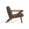 Pemberly Row Solid Wood and Fabric Upholstered Accent Armchair in Black