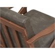 Pemberly Row Solid Wood and Fabric Upholstered Accent Armchair in Black