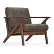 Pemberly Row Solid Wood and Fabric Upholstered Accent Armchair in Black