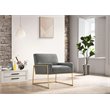 Pemberly Row Steel & Fabric Upholstered Lounge Accent Chair in Steel Gray