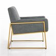 Pemberly Row Steel & Fabric Upholstered Lounge Accent Chair in Steel Gray