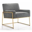 Pemberly Row Steel & Fabric Upholstered Lounge Accent Chair in Steel Gray